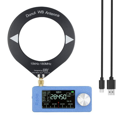 SI4732 1.9 inch IPS Display Portable Radio 0.5-108 MHz LSB USB AM FM Pocket Mini Radio, Type:Black Round Antenna + USB(Blue) - Car Modification by buy2fix | Online Shopping UK | buy2fix