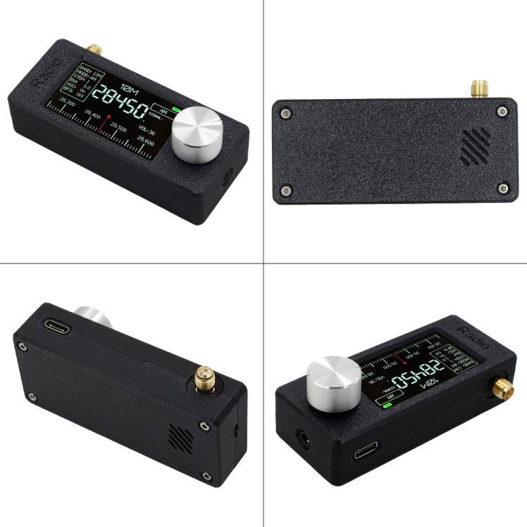 SI4732 1.9 inch IPS Display Portable Radio 0.5-108 MHz LSB USB AM FM Pocket Mini Radio, Type:Red Round Antenna + USB(Black) - Car Modification by buy2fix | Online Shopping UK | buy2fix