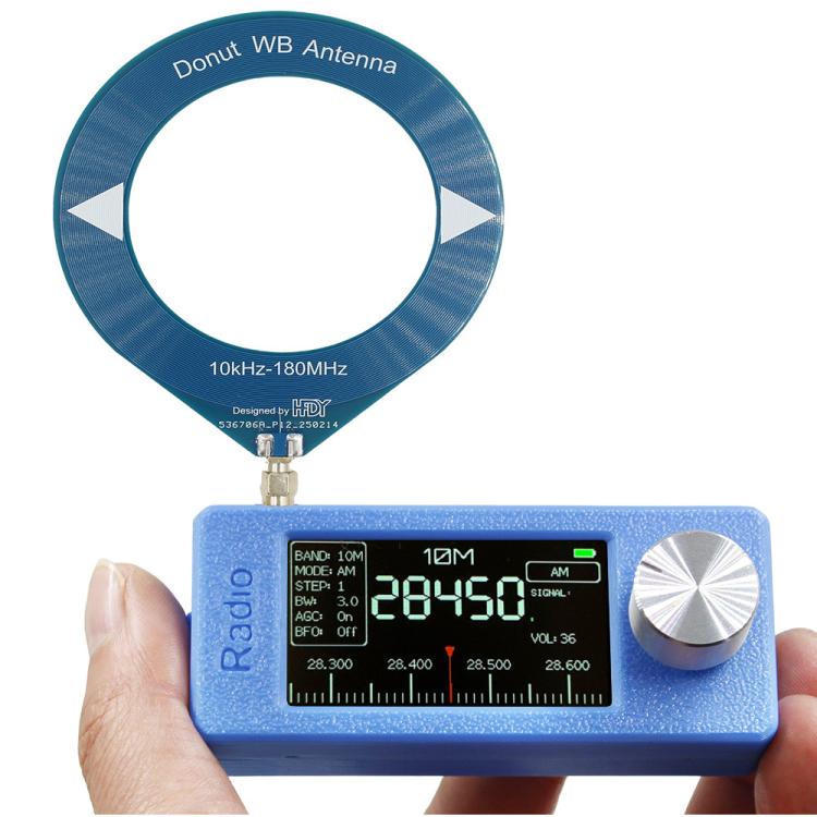 SI4732 1.9 inch IPS Display Portable Radio 0.5-108 MHz LSB USB AM FM Pocket Mini Radio, Type:Blue Round Antenna + USB(White) - Car Modification by buy2fix | Online Shopping UK | buy2fix