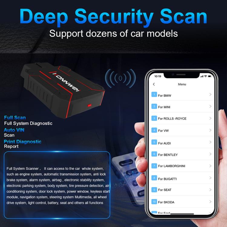 KONNWEI MAXOBD Full Car System Scanner OBD2 Diagnostic Tool Code Read(Black) - Code Readers & Scan Tools by KONNWEI | Online Shopping UK | buy2fix