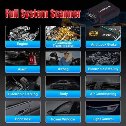 KONNWEI MAXOBD Full Car System Scanner OBD2 Diagnostic Tool Code Read(Black) - Code Readers & Scan Tools by KONNWEI | Online Shopping UK | buy2fix