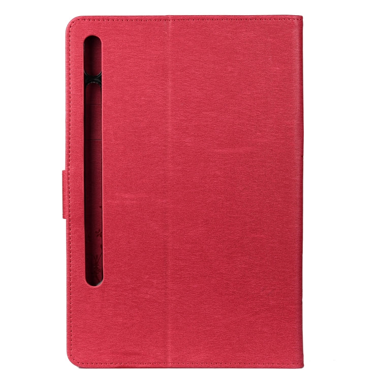 For Samsung Galaxy Tab S8 / Galaxy Tab S7 T870 / T875 Butterfly Flower Embossing Pattern Horizontal Flip Leather Case with Holder & Card Slots & Wallet(Magenta) - Galaxy Tab S8 Cases by buy2fix | Online Shopping UK | buy2fix