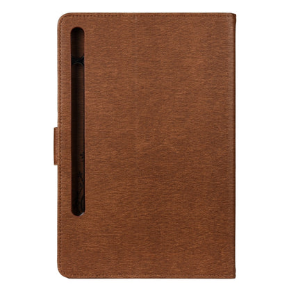 For Samsung Galaxy Tab S8 / Galaxy Tab S7 T870 / T875 Butterfly Flower Embossing Pattern Horizontal Flip Leather Case with Holder & Card Slots & Wallet(Brown) by buy2fix