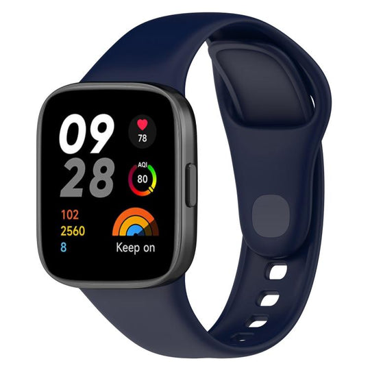 For Redmi Watch 3 xDfind Solid Color Silicone Watch Band, with Button(Dark Blue)