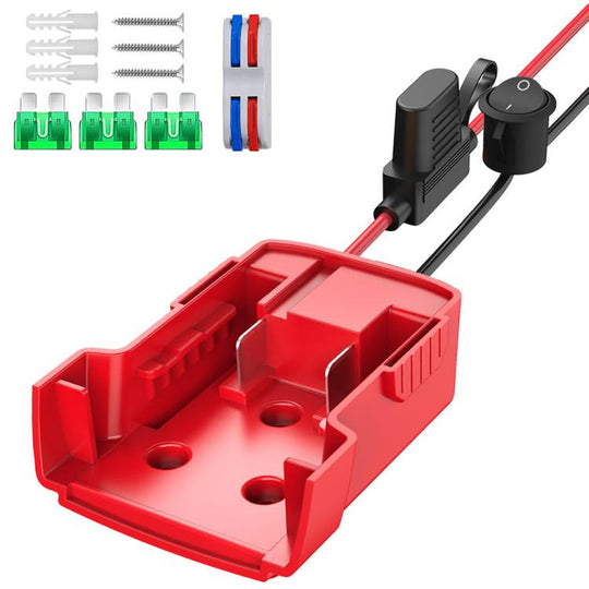 For Milwaukee 18V Lithium Battery DIY With Cable Adapter External Power Adapter Connector, Specification:12AWG Single Pack(Red)