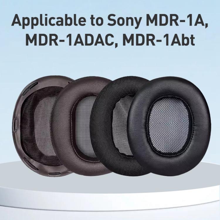 2pcs Lambskin Earphone Replacement Earpads Pads For Sony MDR-1Abt(Brown) - Earmuff & Pad by buy2fix | Online Shopping UK | buy2fix