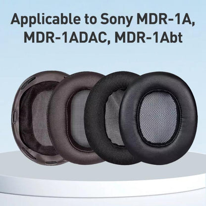 2pcs Lambskin Earphone Replacement Earpads Pads For Sony MDR-1Abt(Black) - Earmuff & Pad by buy2fix | Online Shopping UK | buy2fix