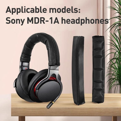 Headphone Protein Leather Headband Protective Cover For Sony MDR-1A / MDR-1ADAC / MDR-1Abt(Black Red) - Earmuff & Pad by buy2fix | Online Shopping UK | buy2fix