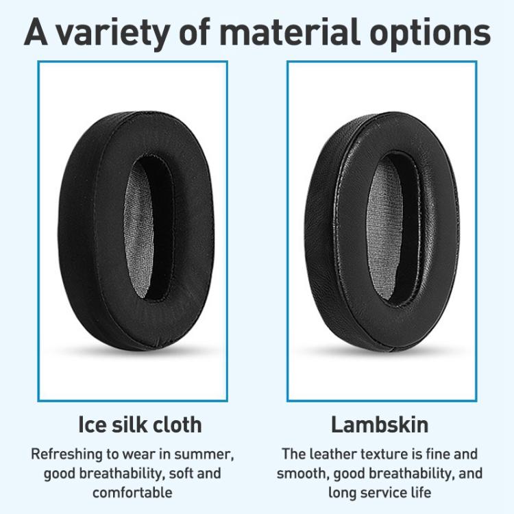 2pcs Lambskin Earphone Replacement Earpads Pads For Sony MDR-1AM2(Black) - Earmuff & Pad by buy2fix | Online Shopping UK | buy2fix