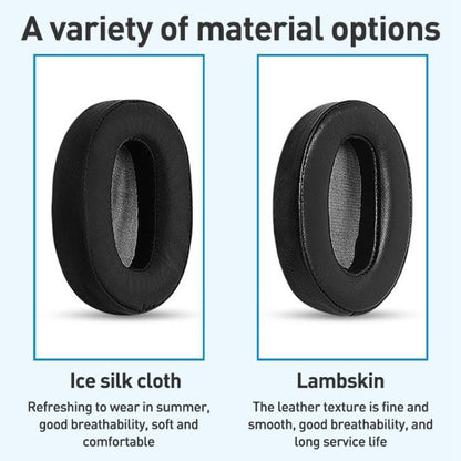 2pcs Lambskin Earphone Replacement Earpads Pads For Sony MDR-1AM2(Black) - Earmuff & Pad by buy2fix | Online Shopping UK | buy2fix