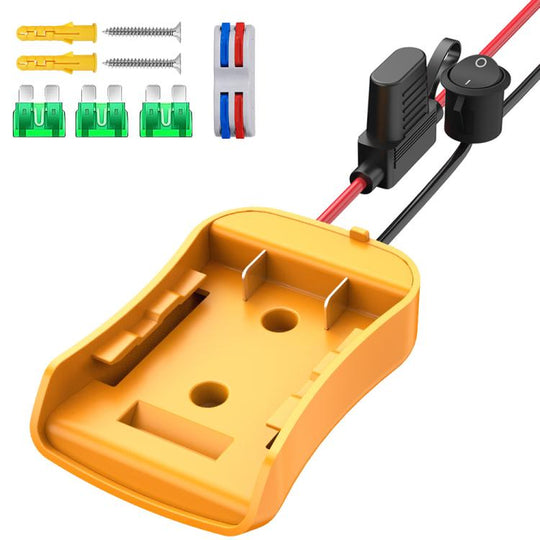For DeWALT DCB Series 18V / 20V Lithium Battery DIY With Cable Adapter External Power Adapter Connector, Specification:12AWG Single Pack(Yellow)
