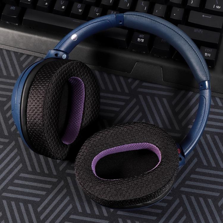 2pcs Magic Ice Skin Earphone Replacement Earpads Pads For Sony WH-CH710N / WH-CH720N(Black Purple) - Earmuff & Pad by buy2fix | Online Shopping UK | buy2fix
