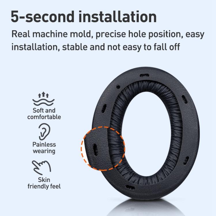 2 Pack Breathable Mesh Earphone Replacement Earpads Pads For Sony WH-XB910N(Black Purple) - Earmuff & Pad by buy2fix | Online Shopping UK | buy2fix