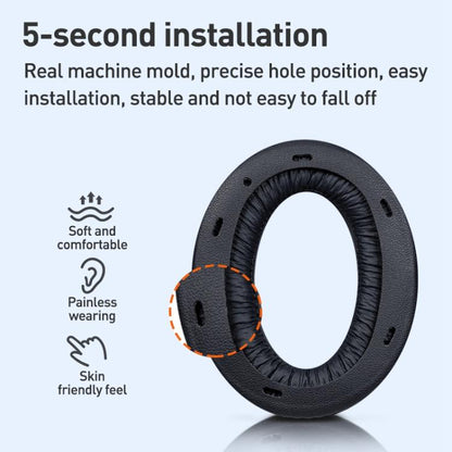 2 Pack Magic Ice Skin Earphone Replacement Earpads Pads For Sony WH-XB910N(Black Purple) - Earmuff & Pad by buy2fix | Online Shopping UK | buy2fix