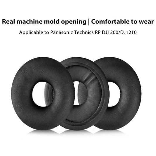 2pcs Insert Replacement Earpads For Panasonic RP-DJ1200 / RP-DJ1205 / RP-DJ1210, Material:Protein Leather(Black) - Earmuff & Pad by buy2fix | Online Shopping UK | buy2fix