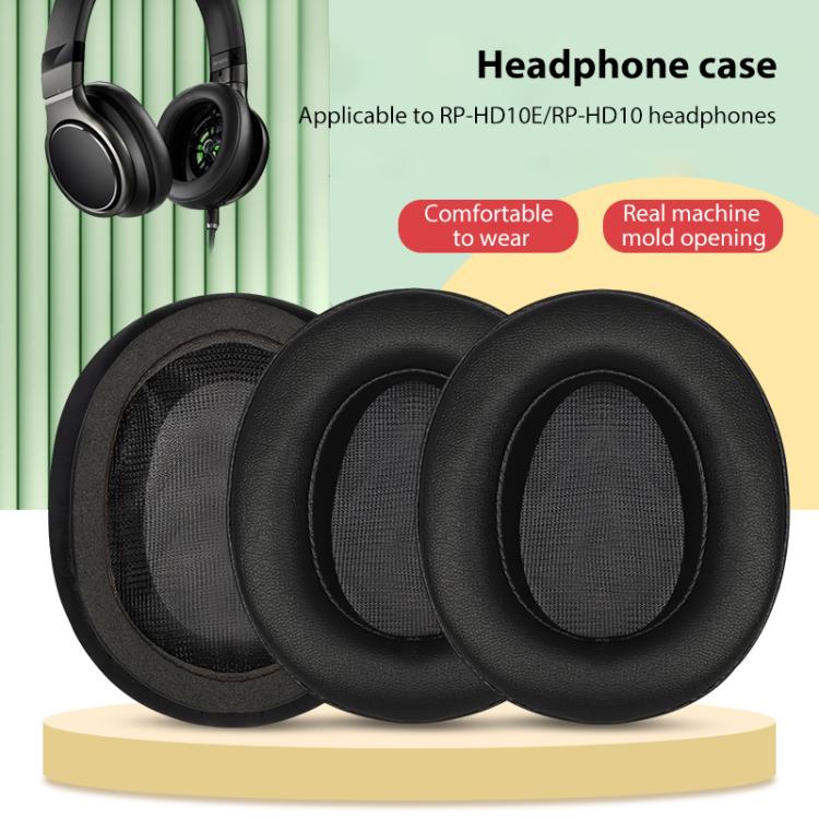 2pcs Snap-on Protein Leather Replacement Earpads For Panasonic RP-HD10 / RP-HD10E(Black) - Earmuff & Pad by buy2fix | Online Shopping UK | buy2fix