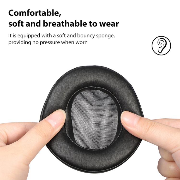 2pcs Snap-on Protein Leather Replacement Earpads For Panasonic RP-HD10 / RP-HD10E(Black) - Earmuff & Pad by buy2fix | Online Shopping UK | buy2fix