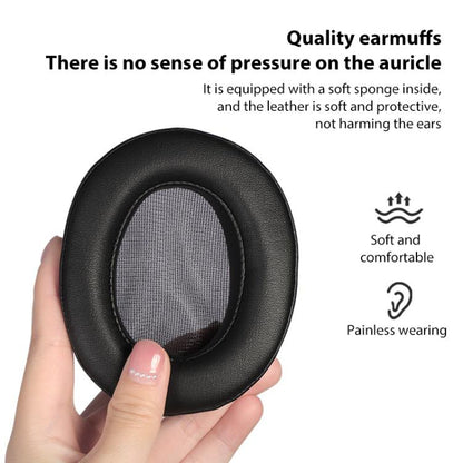 2pcs Snap-on Protein Leather Replacement Earpads For Panasonic RP-HD10 / RP-HD10E(Black) - Earmuff & Pad by buy2fix | Online Shopping UK | buy2fix