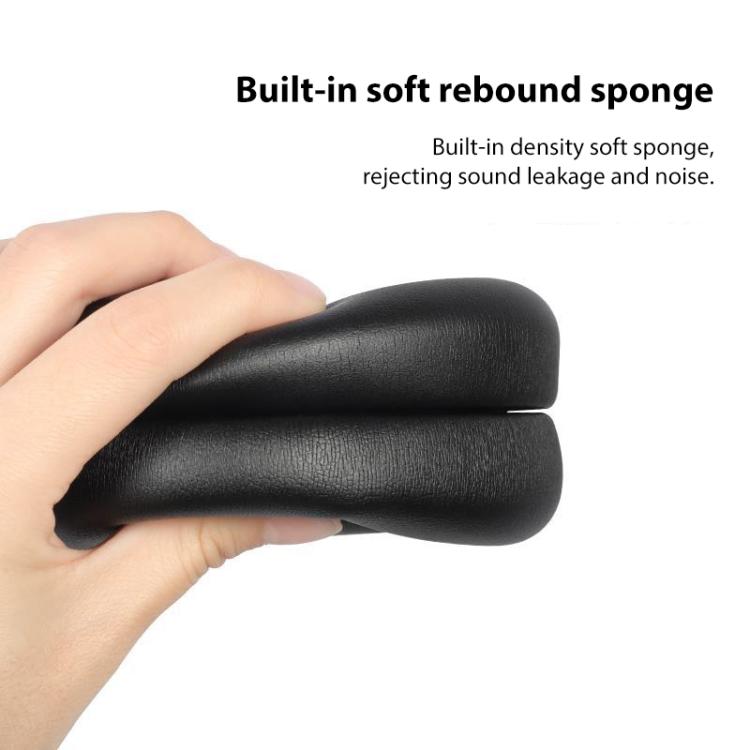 1 Pair Snap-on Protein Leather Replacement Earpads For Panasonic AH-A800(Black) - Earmuff & Pad by buy2fix | Online Shopping UK | buy2fix