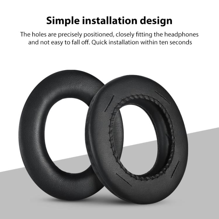 2pcs Insert Protein Leather Replacement Earpads For Panasonic RP-HTX7 / RP-HTX7A / RP-HTX9 / HTX80(Black) - Earmuff & Pad by buy2fix | Online Shopping UK | buy2fix