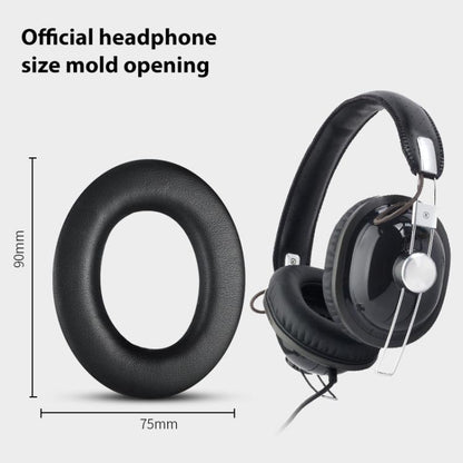 2pcs Insert Protein Leather Replacement Earpads For Panasonic RP-HTX7 / RP-HTX7A / RP-HTX9 / HTX80(Black) - Earmuff & Pad by buy2fix | Online Shopping UK | buy2fix