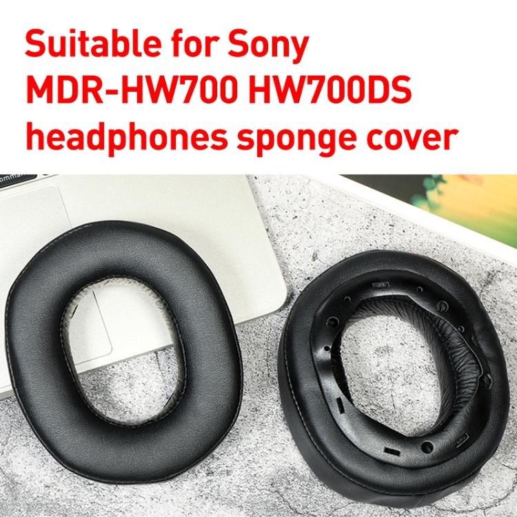 2pcs Protein Leather Earphone Replacement Earpads Pads For Sony MDR-HW700(Black) - Earmuff & Pad by buy2fix | Online Shopping UK | buy2fix