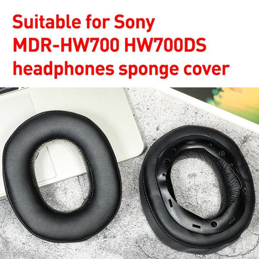 2pcs Protein Leather Earphone Replacement Earpads Pads For Sony MDR-HW700(Black) - Earmuff & Pad by buy2fix | Online Shopping UK | buy2fix