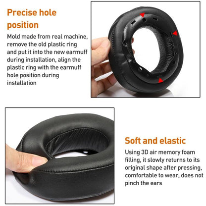 2pcs Protein Leather Earphone Replacement Earpads Pads For Sony MDR-HW700(Black) - Earmuff & Pad by buy2fix | Online Shopping UK | buy2fix