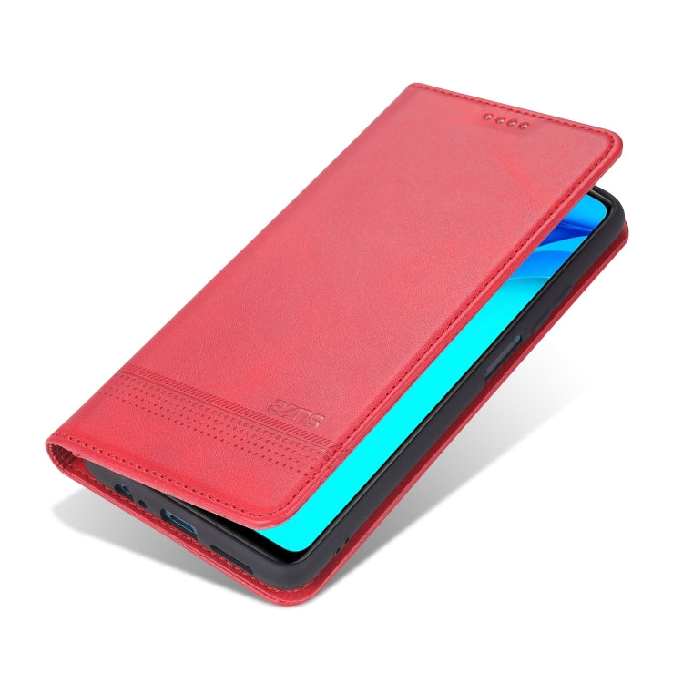 For Huawei Maimang 9 AZNS Magnetic Calf Texture Horizontal Flip Leather Case with Card Slots & Holder & Wallet(Red) - Huawei Cases by AZNS | Online Shopping UK | buy2fix