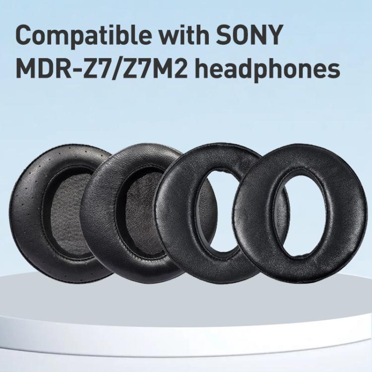 2pcs Beveled Lambskin Earphone Replacement Earpads Pads For Sony MDR-Z7 / MDR-Z7M2(Black) - Earmuff & Pad by buy2fix | Online Shopping UK | buy2fix