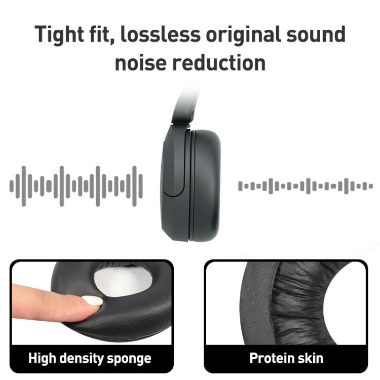 2pcs Protein Leather Earphone Replacement Earpads Pads For Sony WH-CH520(Black) - Earmuff & Pad by buy2fix | Online Shopping UK | buy2fix