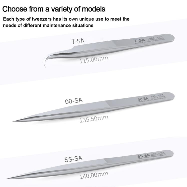 MEGA-IEDA High Hard Non-magnetic Stainless Steel Repair Tweezers, Model:Short Tip - Tweezers by buy2fix | Online Shopping UK | buy2fix