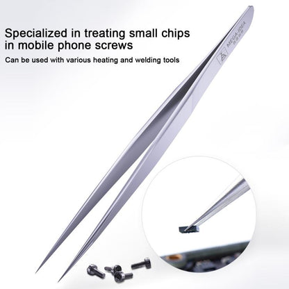 MEGA-IEDA High Hard Non-magnetic Stainless Steel Repair Tweezers, Model:Short Tip - Tweezers by buy2fix | Online Shopping UK | buy2fix