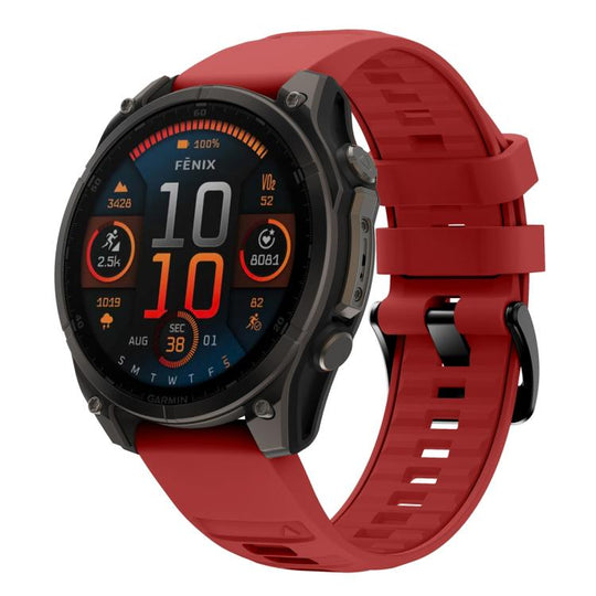 For Garmin 22mm Quick Release Solid Color Silicone Watch Band(Red)