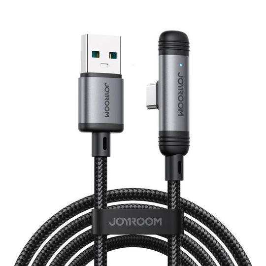 JOYROOM S-A56 EnjoyX Series 3A USB to Type-C 90 Degree Fast Charging Data Cable, Length:1.2m(Black)