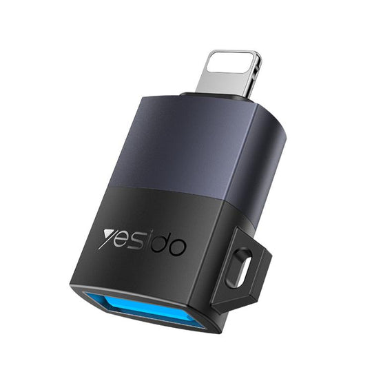 Yesido GS32 USB 2.0 Female to 8 Pin Male 480Mbps Charging Adapter(Black)