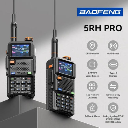 Baofeng 5RH PRO Handheld GPS/Beidou System Positioning Bluetooth Programmable Intercom, Plug:US Plug - Handheld Walkie Talkie by BAOFENG | Online Shopping UK | buy2fix