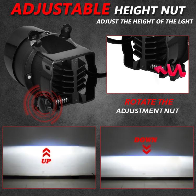 T09 2pcs/Pack 55W 3 inch High Power Dual Lens Fog Light, Type:Oblique Universal - Fog / Driving Lights by buy2fix | Online Shopping UK | buy2fix