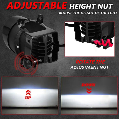 T09 2pcs/Pack 55W 3 inch High Power Dual Lens Fog Light, Type:Oblique Universal - Fog / Driving Lights by buy2fix | Online Shopping UK | buy2fix