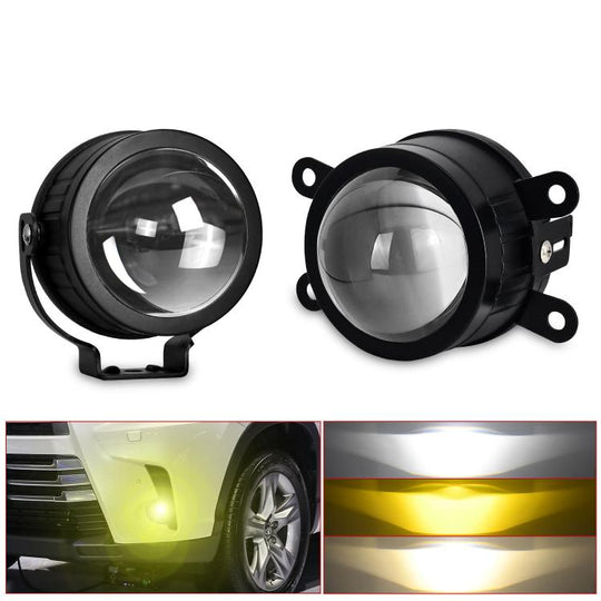 T10 2pcs/Pack 55W 3 inch High Power Dual Lens Fog Light, Universal Double Holder