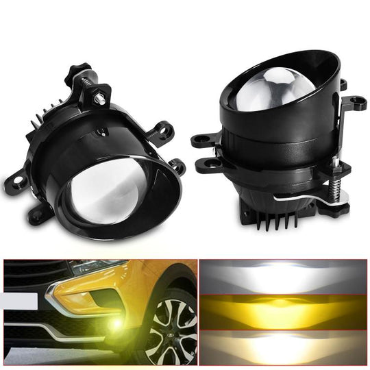 T12 2pcs/Pack 55W 3 inch High Power Dual Lens Fog Light Oblique Style for Toyota, Left Driver
