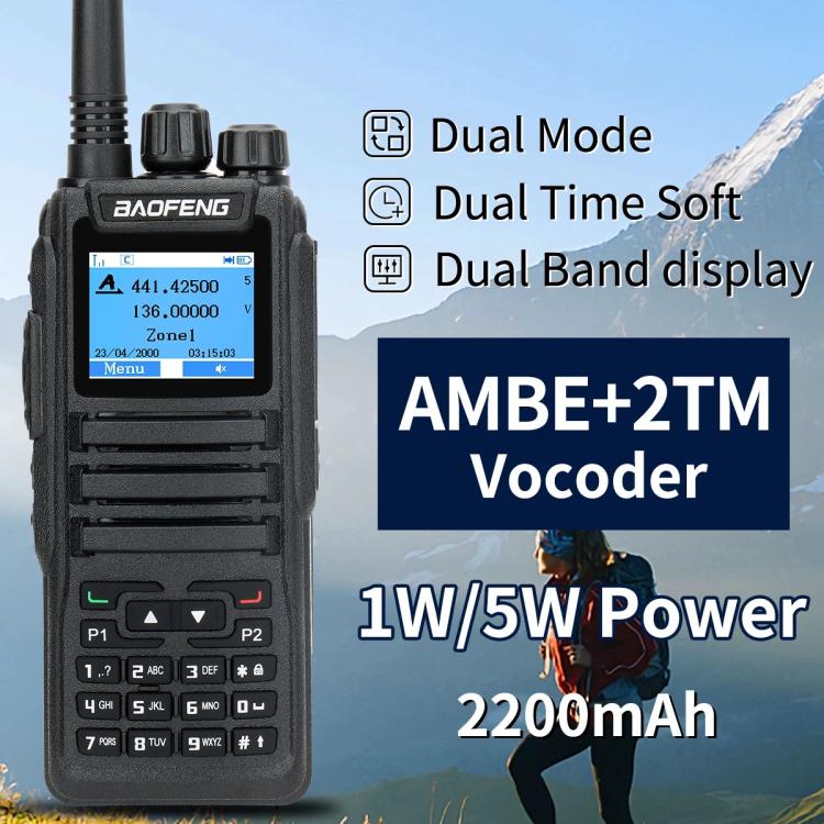 Baofeng DM-1701 1.77 inch Ccolor Screen DMR Direct Dual Capacity Standard Handheld Walkie Talkie, Plug:EU Plug - Handheld Walkie Talkie by BAOFENG | Online Shopping UK | buy2fix