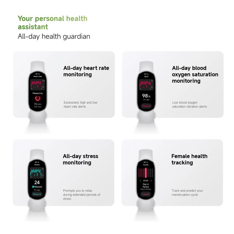 Original Xiaomi Smart Band 10, 1.72 inch AMOLED Screen 5ATM Waterproof Smart Watch, Support Blood Oxygen / Heart Rate Monitor(Silver) - Wearable Devices by Xiaomi | Online Shopping UK | buy2fix