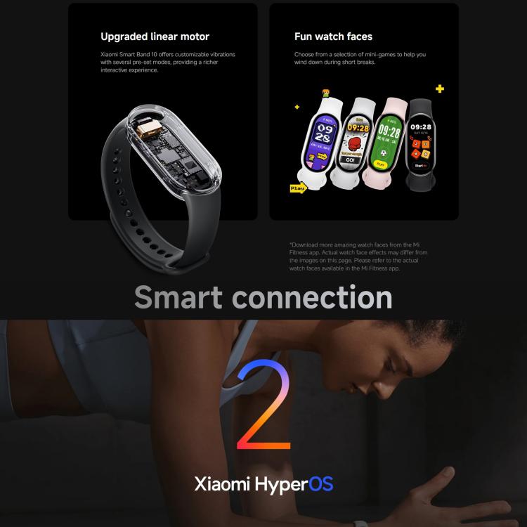 Original Xiaomi Smart Band 10, 1.72 inch AMOLED Screen 5ATM Waterproof Smart Watch, Support Blood Oxygen / Heart Rate Monitor(Black) - Wearable Devices by Xiaomi | Online Shopping UK | buy2fix
