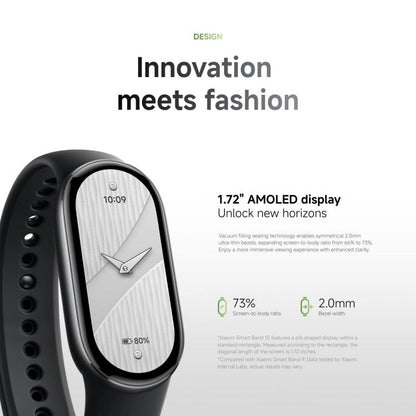 Original Xiaomi Smart Band 10, 1.72 inch AMOLED Screen 5ATM Waterproof Smart Watch, Support Blood Oxygen / Heart Rate Monitor(Black) - Wearable Devices by Xiaomi | Online Shopping UK | buy2fix