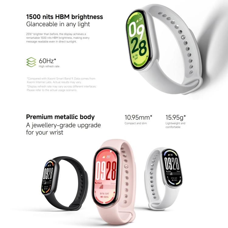 Original Xiaomi Smart Band 10, 1.72 inch AMOLED Screen 5ATM Waterproof Smart Watch, Support Blood Oxygen / Heart Rate Monitor(Silver) - Wearable Devices by Xiaomi | Online Shopping UK | buy2fix