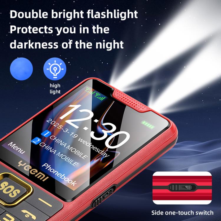 K3 2G Keypad Phone, 2.4 inch, LED Flashlight, Big Keyboard Big Fonts, SOS, Network: 2G, Dual SIM, Plug:US Plug(Red) - Others by buy2fix | Online Shopping UK | buy2fix