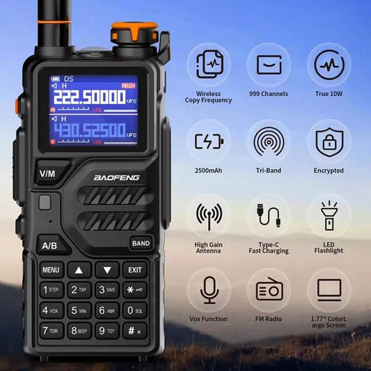Baofeng K5 PLUS Dual-watch Dual-standby FM Handheld Analog Walkie Talkie, Plug:US Plug - Handheld Walkie Talkie by BAOFENG | Online Shopping UK | buy2fix