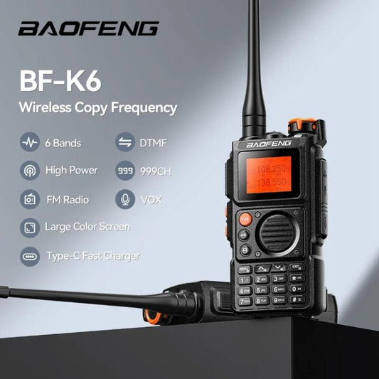 Baofeng K6 1.44 inch Screen FM Handheld Analog Walkie Talkie, Plug:US Plug - Handheld Walkie Talkie by BAOFENG | Online Shopping UK | buy2fix