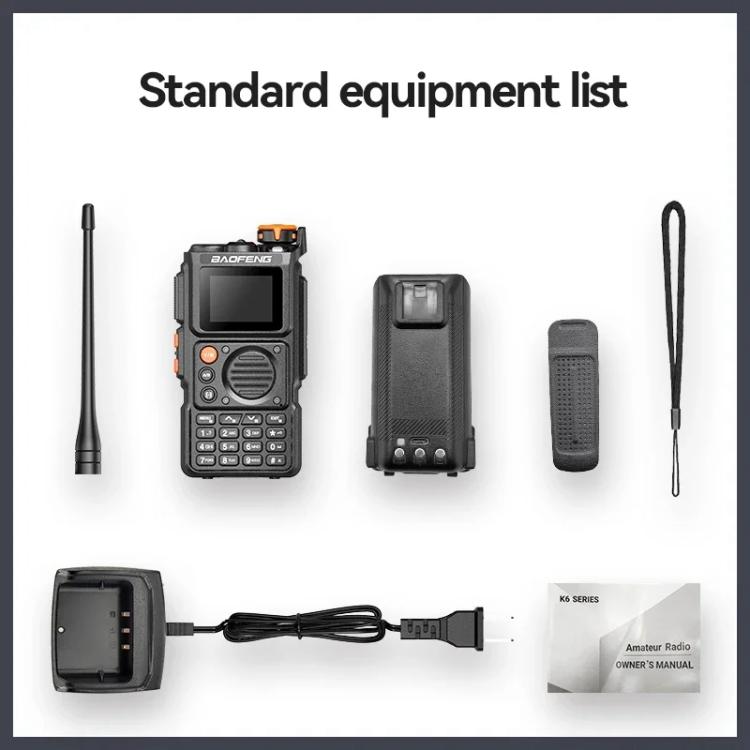 Baofeng K6 1.44 inch Screen FM Handheld Analog Walkie Talkie, Plug:US Plug - Handheld Walkie Talkie by BAOFENG | Online Shopping UK | buy2fix